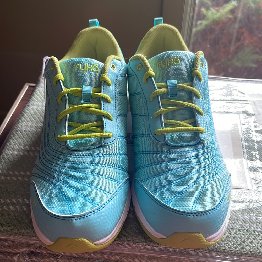 Ryka light weight blue/lime green sneaker
